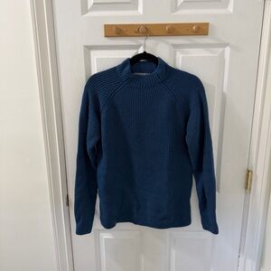 Icebreaker Teal Blue 100% Wool Rib Knit Sweater Small